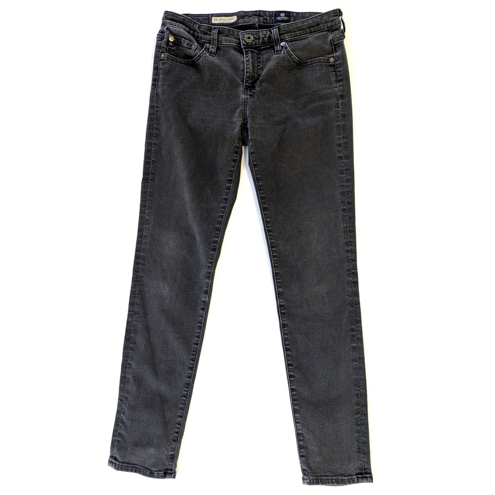 AG Adriano Goldschmied The Stevie Ankle Slim Straight Jeans Black 28R (28x28)